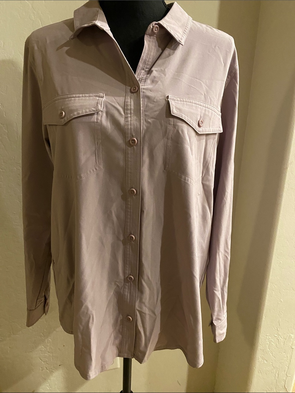 Eddie Bauer Lavender Button-Down Utility Shirt